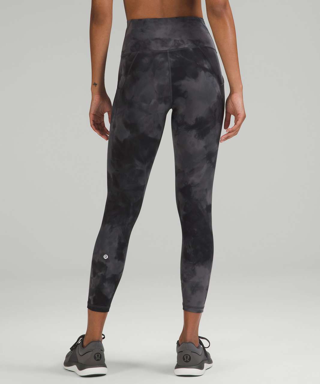 Lululemon Wunder Train High-Rise Crop with Pockets 23 - Diamond Dye Pitch  Grey Graphite Grey - lulu fanatics