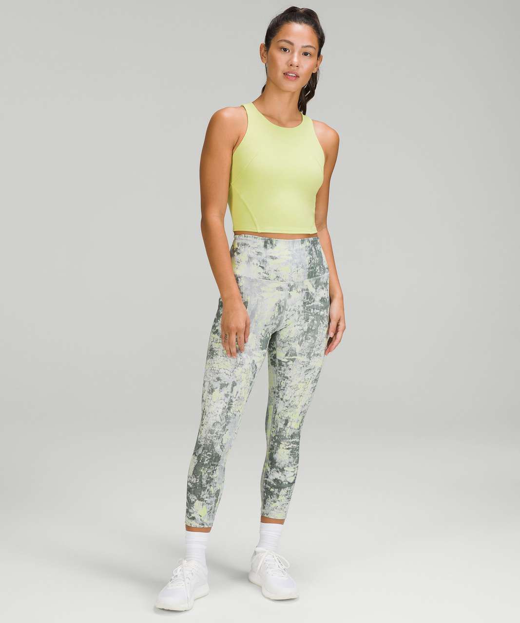 Lululemon Wunder Train High-Rise Crop with Pockets 23 - Cinder Grain  Smoked Spruce Multi - lulu fanatics