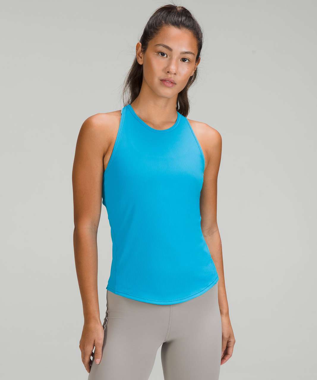 Lululemon Base Pace Ribbed Tank Top - Turquoise Tide - lulu fanatics