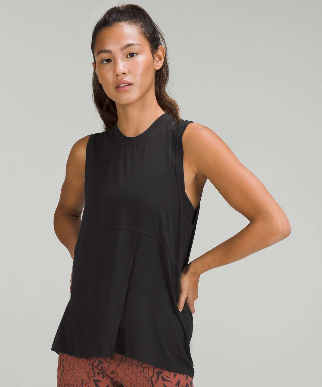 Modal-Silk Blend Tie-Front Yoga Tank Top, Women's Sleeveless & Tank Tops
