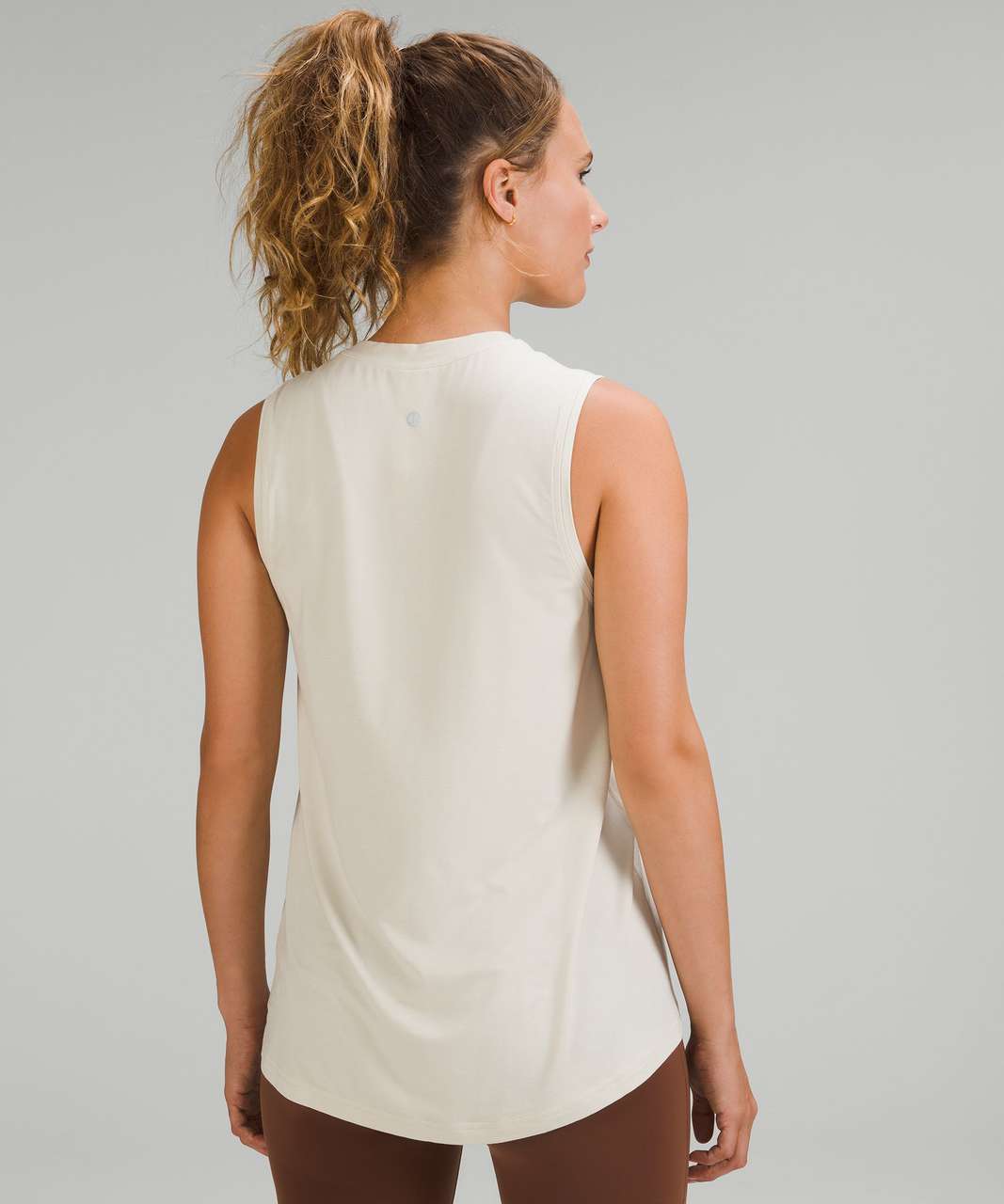 Lululemon Modal-Silk Blend Tie-Front Yoga Tank Top - Natural Ivory