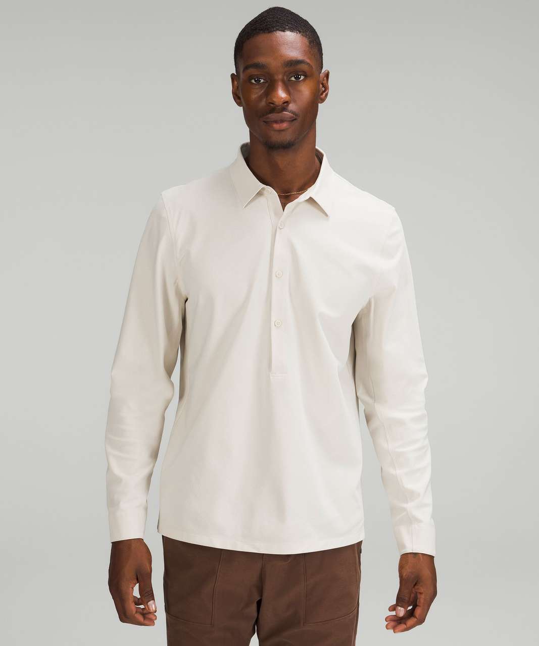 Lululemon WovenAir Long Sleeve Popover Shirt - Natural Ivory - lulu fanatics