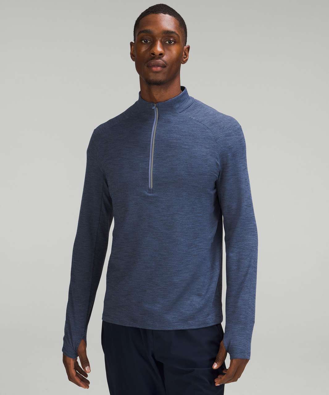 Lululemon Scuba Oversized Funnel Neck Shirt - Blue Linen - lulu fanatics