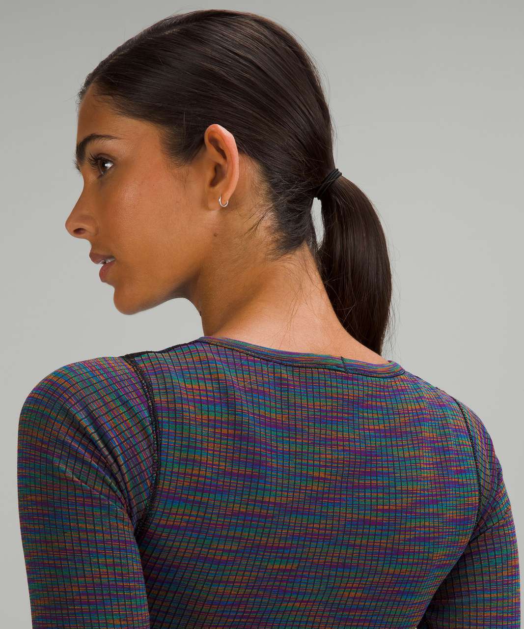 Lululemon Ebb to Street Long Sleeve Shirt - Rainbow Multi / Black