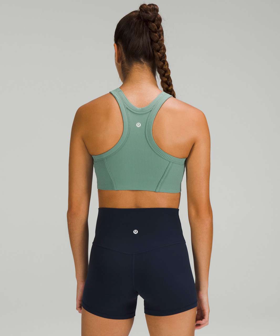 Lululemon Ribbed Nulu High-Neck Yoga Bra - Tidewater Teal