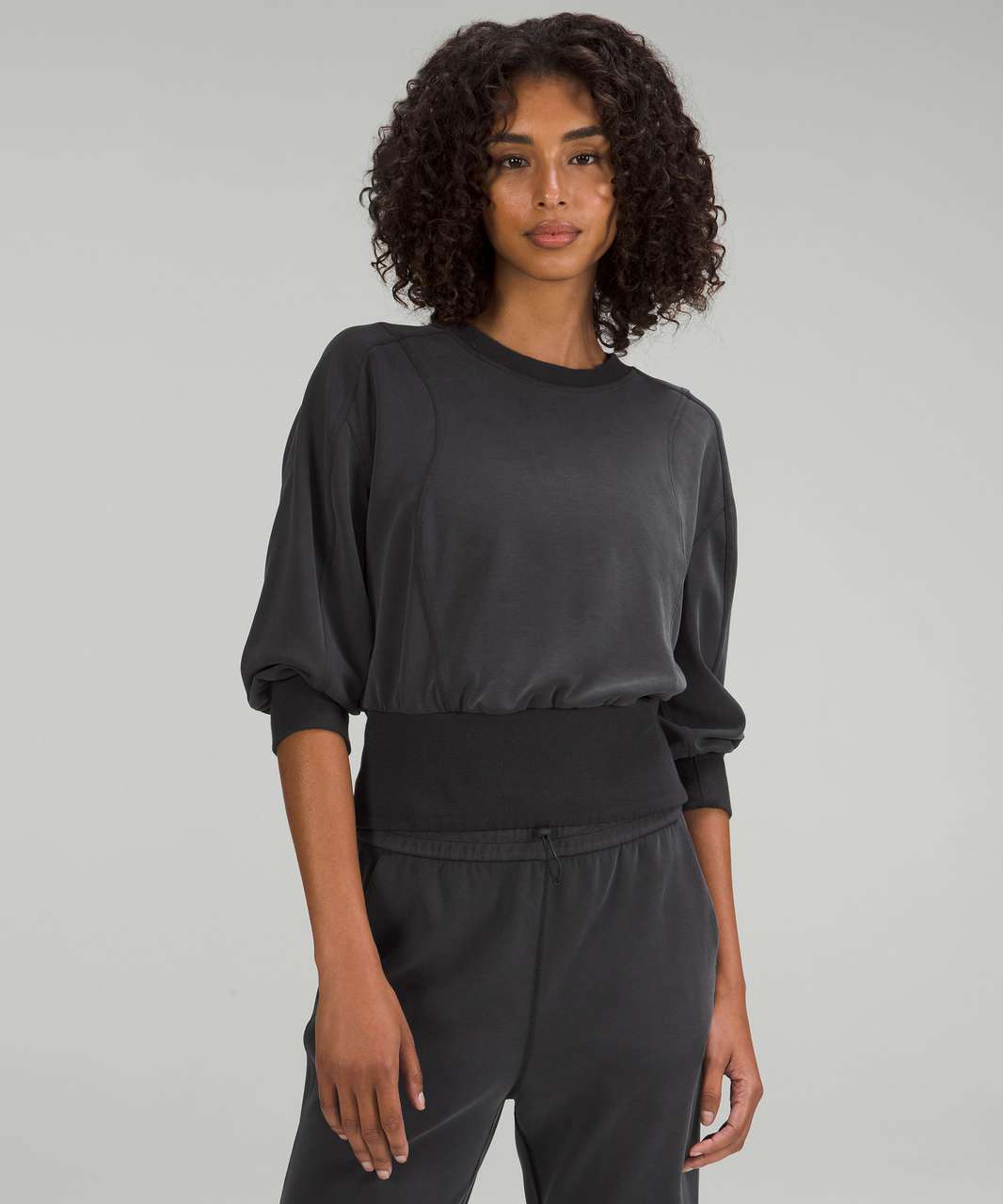 Lululemon Softstreme Ribbed-Hem Pullover - Black - lulu fanatics