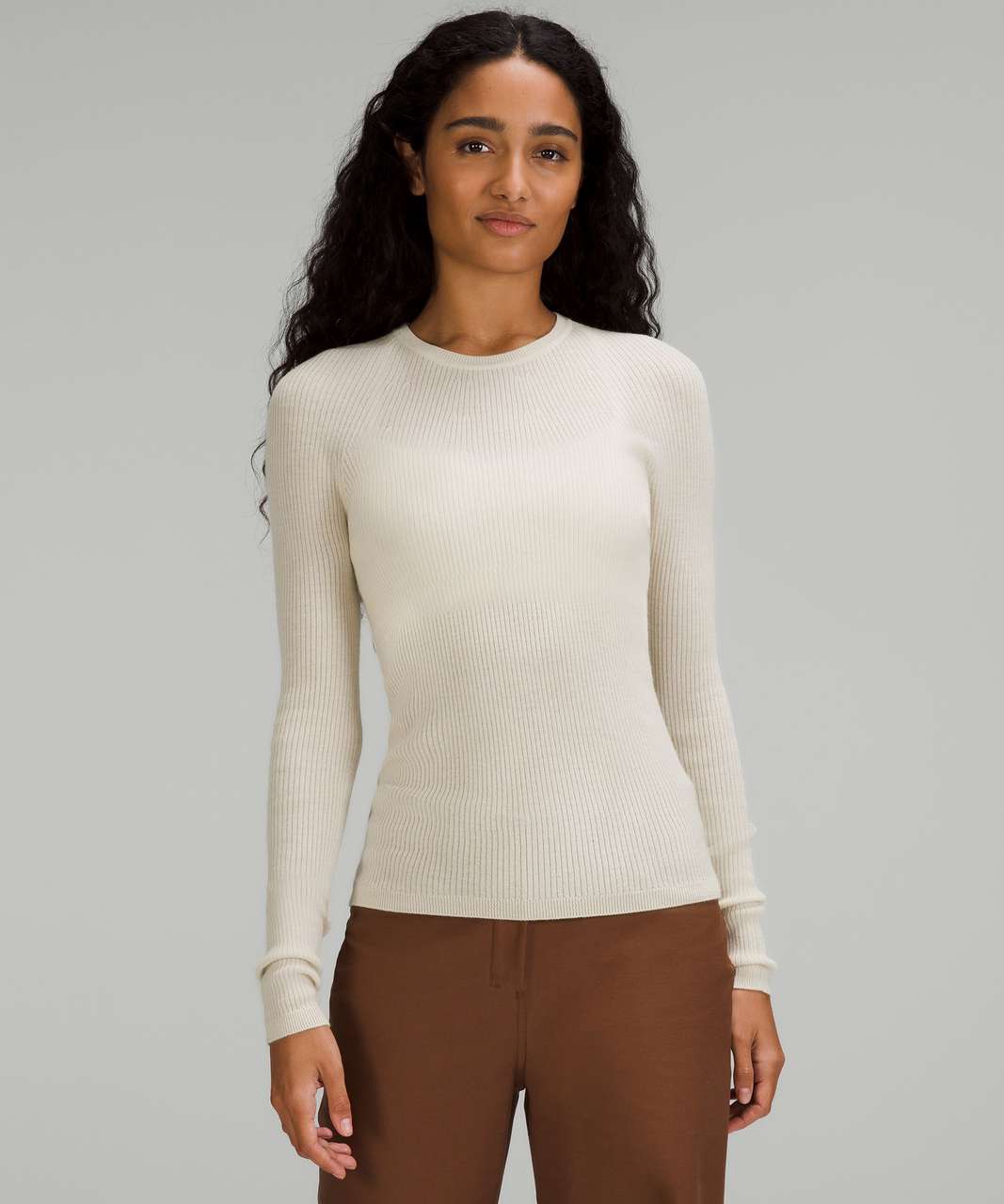 Lululemon Merino Wool Long Sleeve Light Sweater - Natural Ivory