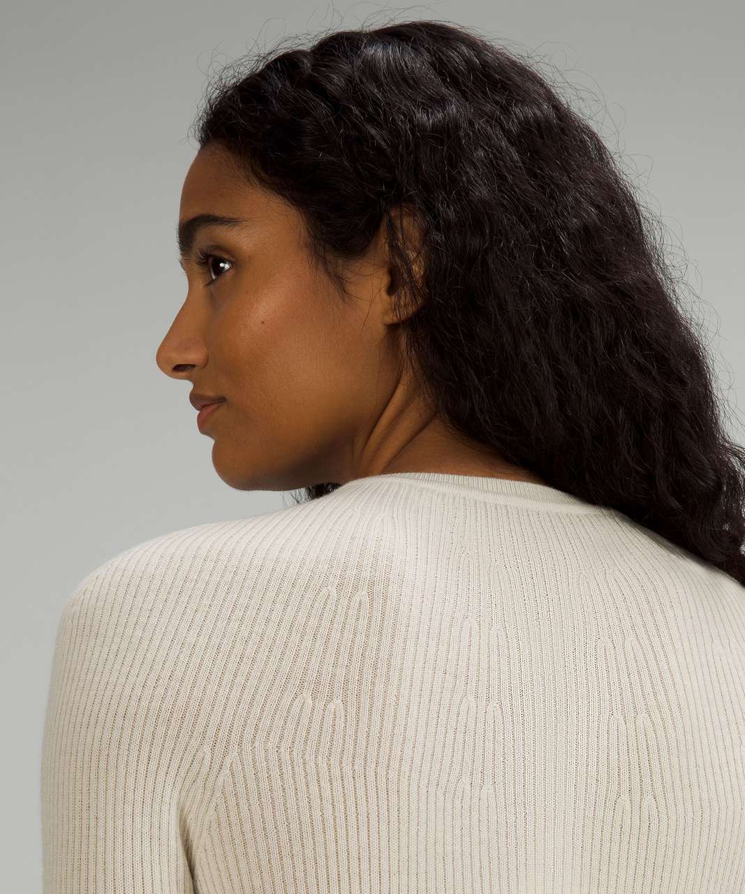 Lululemon Merino Wool-Blend Ribbed Turtleneck Sweater - Heathered Natural  Ivory - lulu fanatics