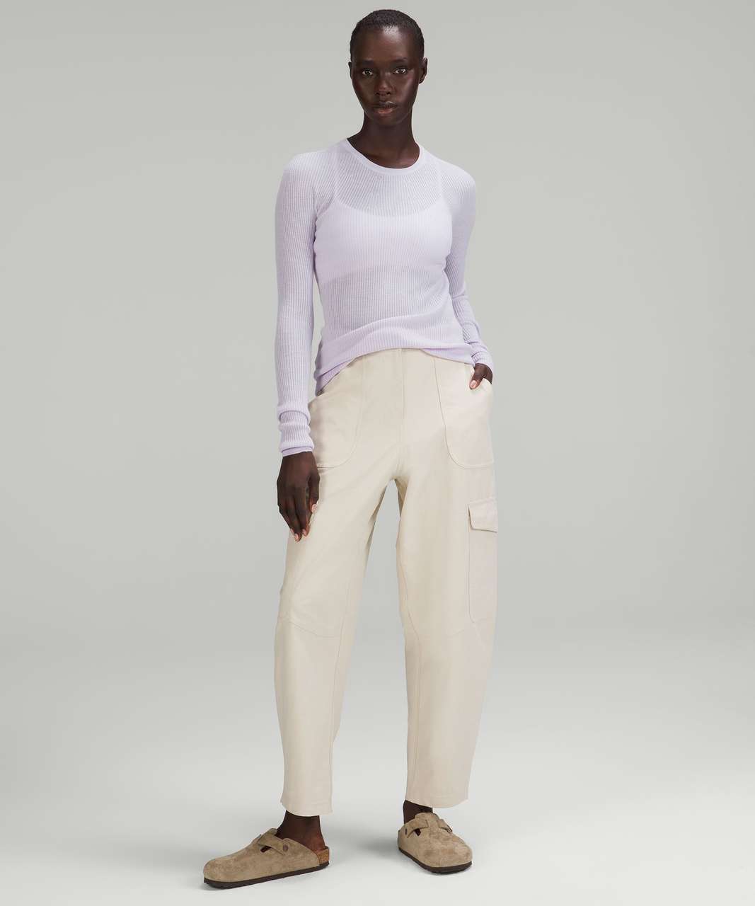 LAVENDER DREAMS TWILL CARGO PANTS IN PURPLE