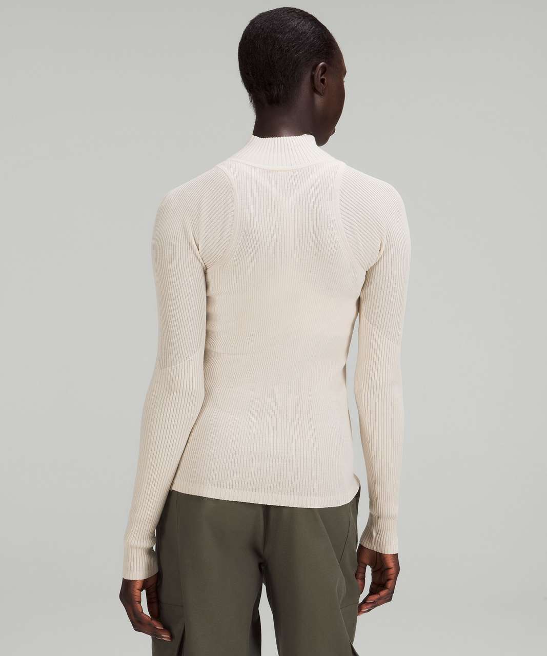 Lululemon Merino Wool Mockneck Light Sweater - Natural Ivory