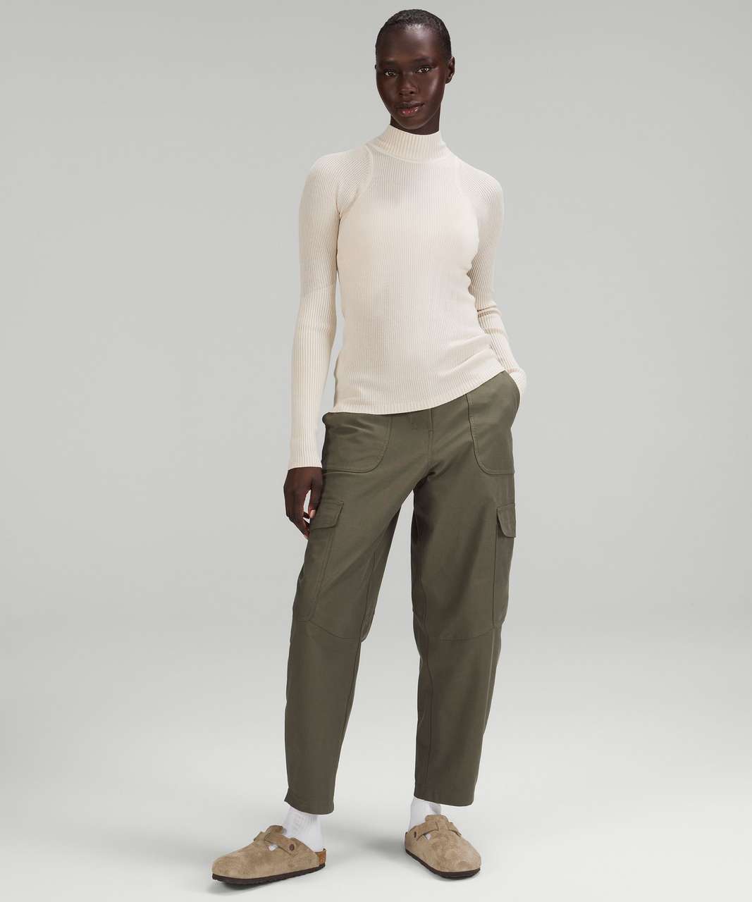 Lululemon Merino Wool Mockneck Light Sweater - Natural Ivory