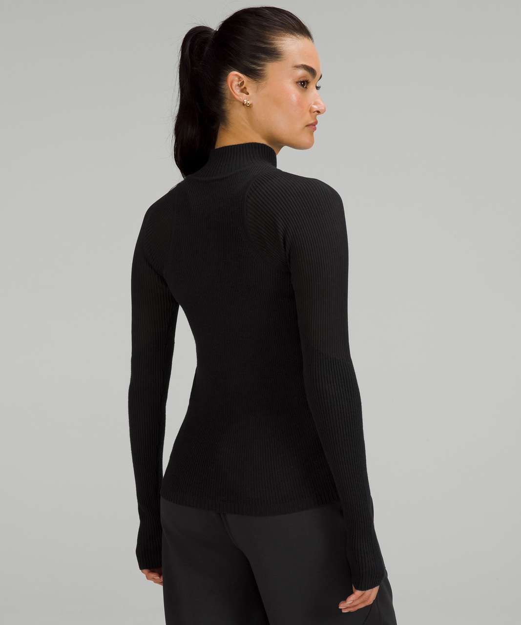 Lululemon Merino Wool Mockneck Light Sweater - Black