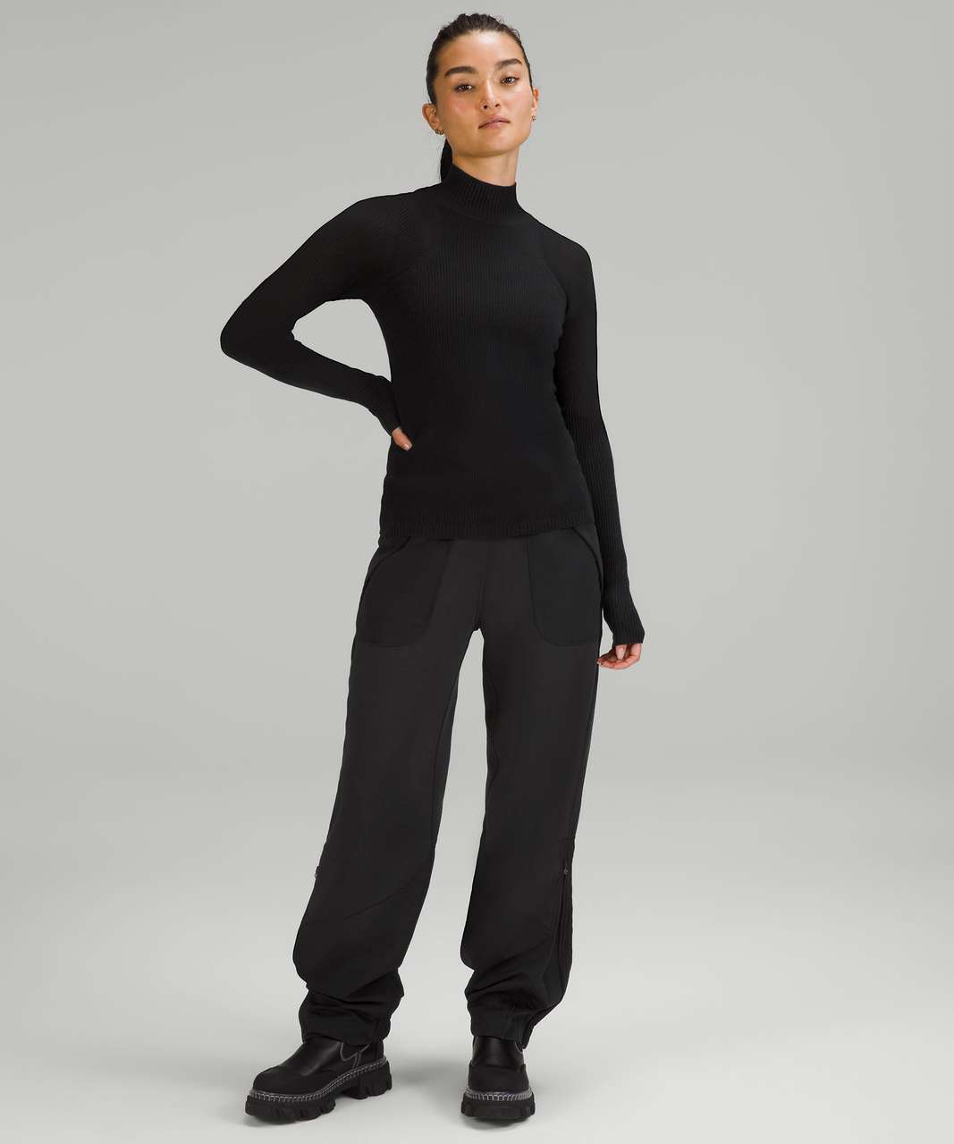 Lululemon Merino Wool Mockneck Light Sweater - Black