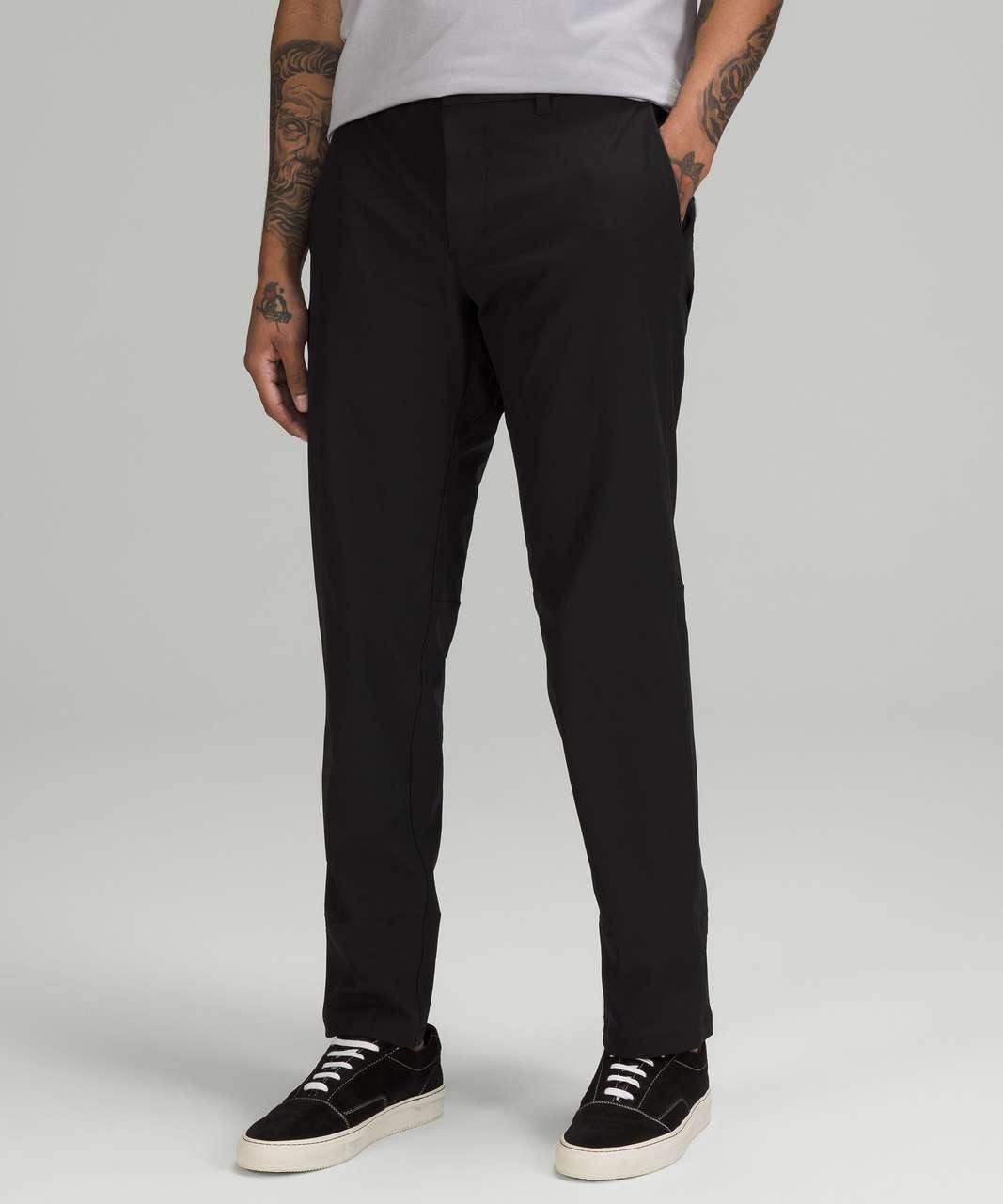 Black Commission slim-leg trousers, Lululemon