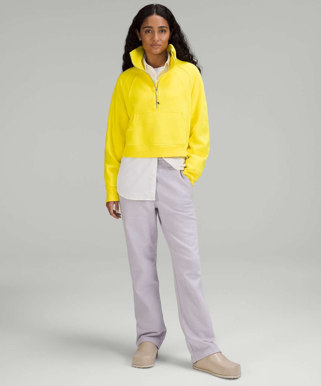 Lululemon Scuba Oversized Funnel Neck Half Zip - Sonic Yellow