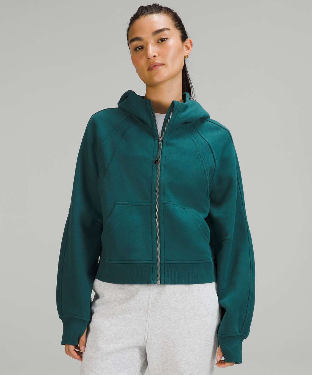 Lululemon Scuba Oversized Full Zip Hoodie - Green Jasper - lulu fanatics