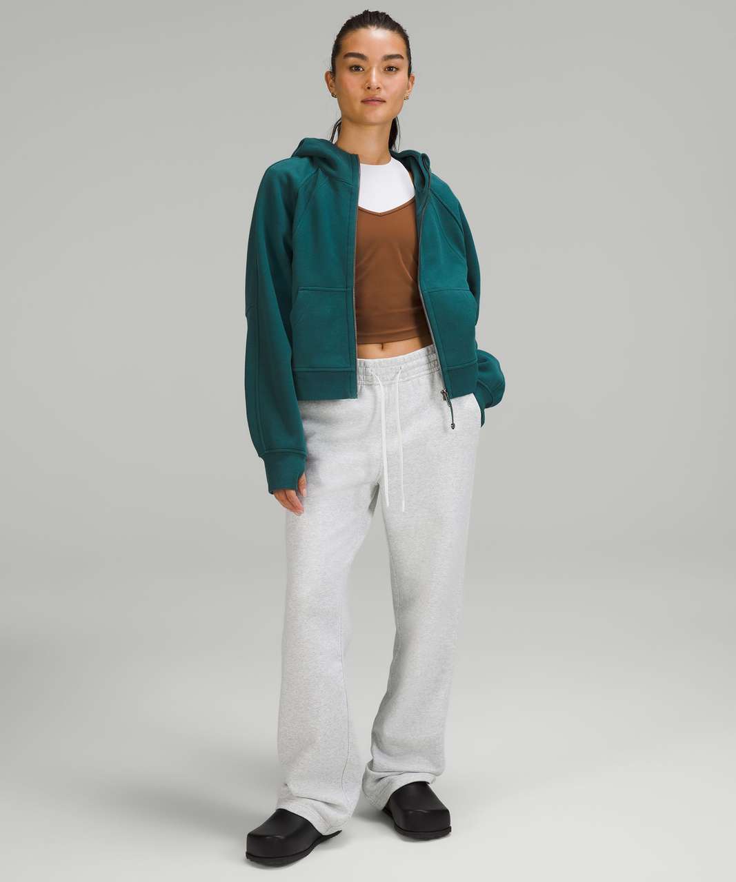 NEW Women Lululemon Scuba Oversized Half-Zip Hoodie Green Jasper Size XS/S  & M/L