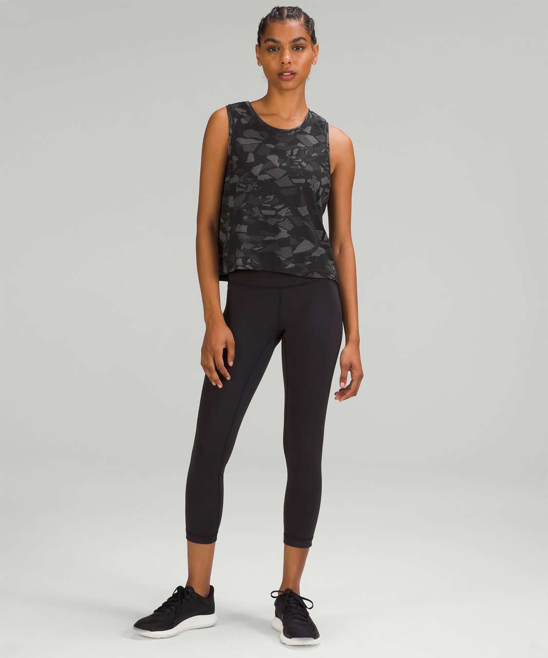 Lululemon Train to Be Tank Top - Mosaic Multiply Black / Gull Grey