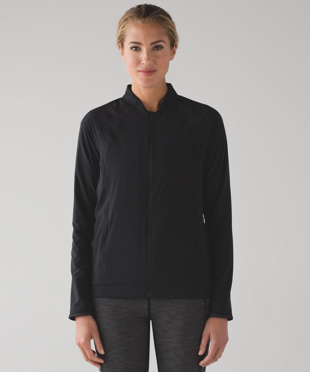 LULULEMON Hit It Jacket Frozen Fizz Black White Zip Front