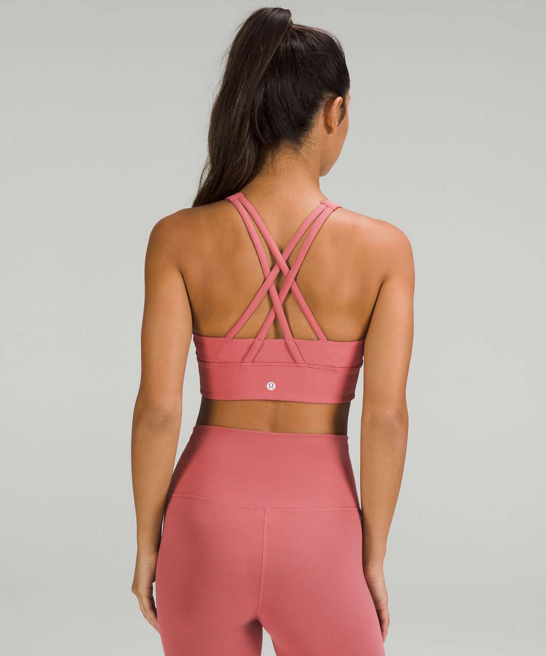 Lululemon Energy High-Neck Longline Ribbed Luxtreme Bra *Medium Support,  B–D Cups - Brier Rose - lulu fanatics