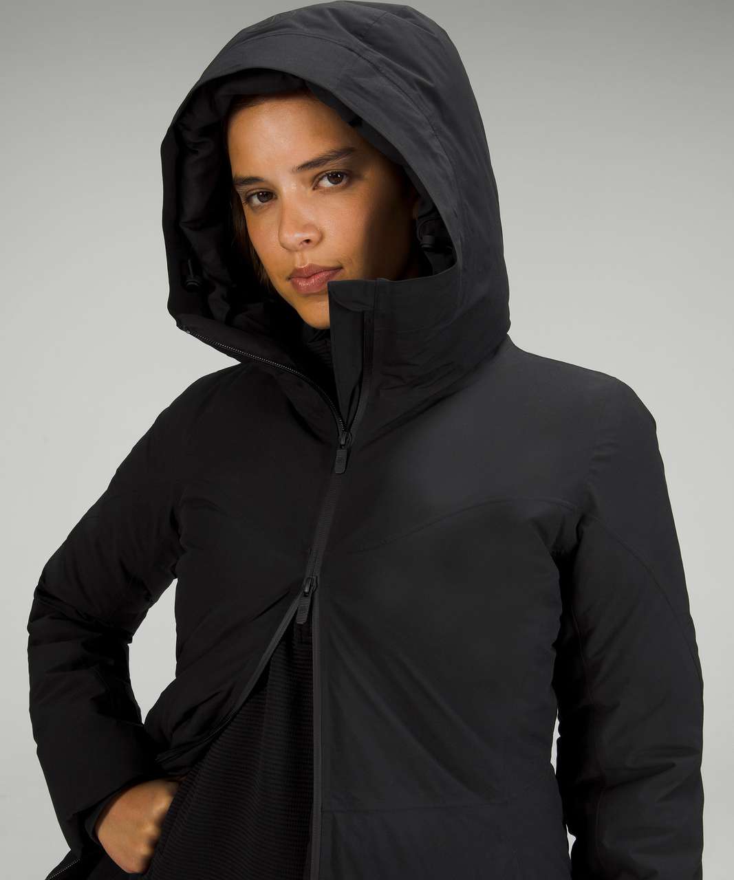 Lululemon Sleet Street Long Jacket - Black - lulu fanatics