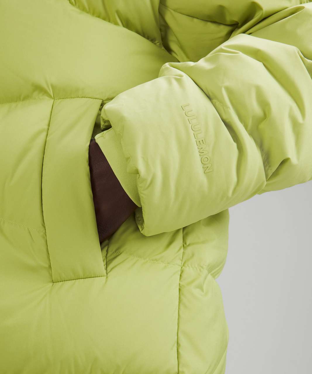 Lululemon Long Oversized Down Jacket - Wasabi - lulu fanatics