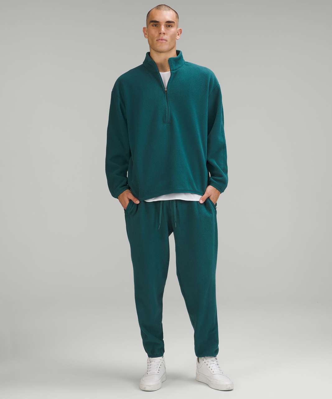 Lululemon Swiftly Relaxed Half Zip - Green Jasper / Oceanic - lulu fanatics