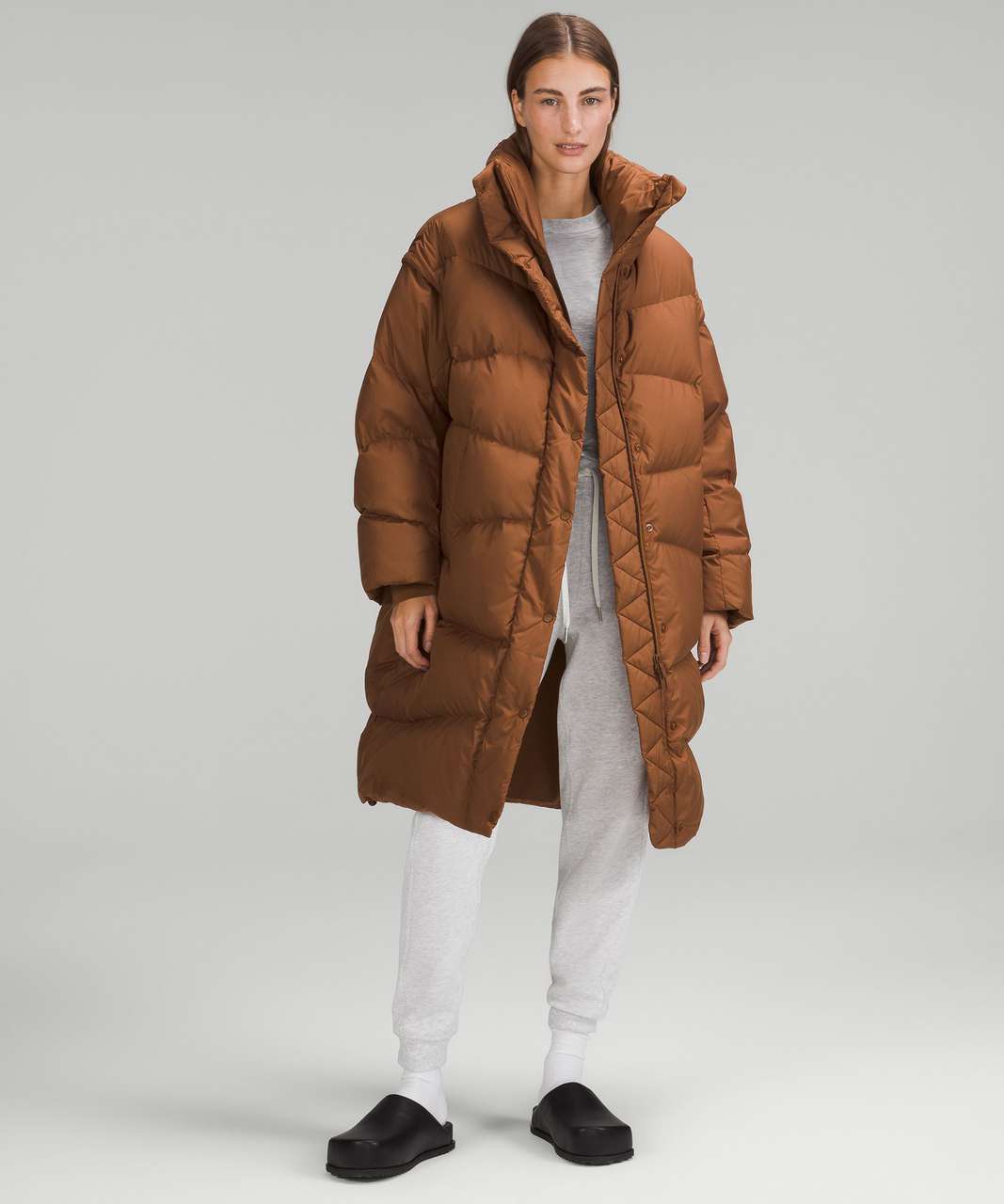 Lululemon Long Oversized Down Jacket - Roasted Brown