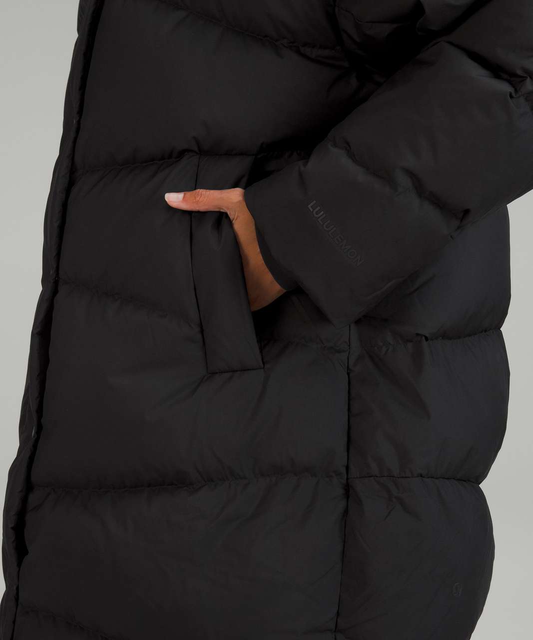 lululemon athletica Down-filled Long Puffer Jacket in Black