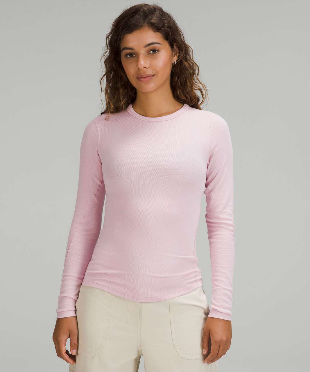 New Lululemon La Tight-to-body Ruched Long Sleeve Shirt In Pink Side 8 .