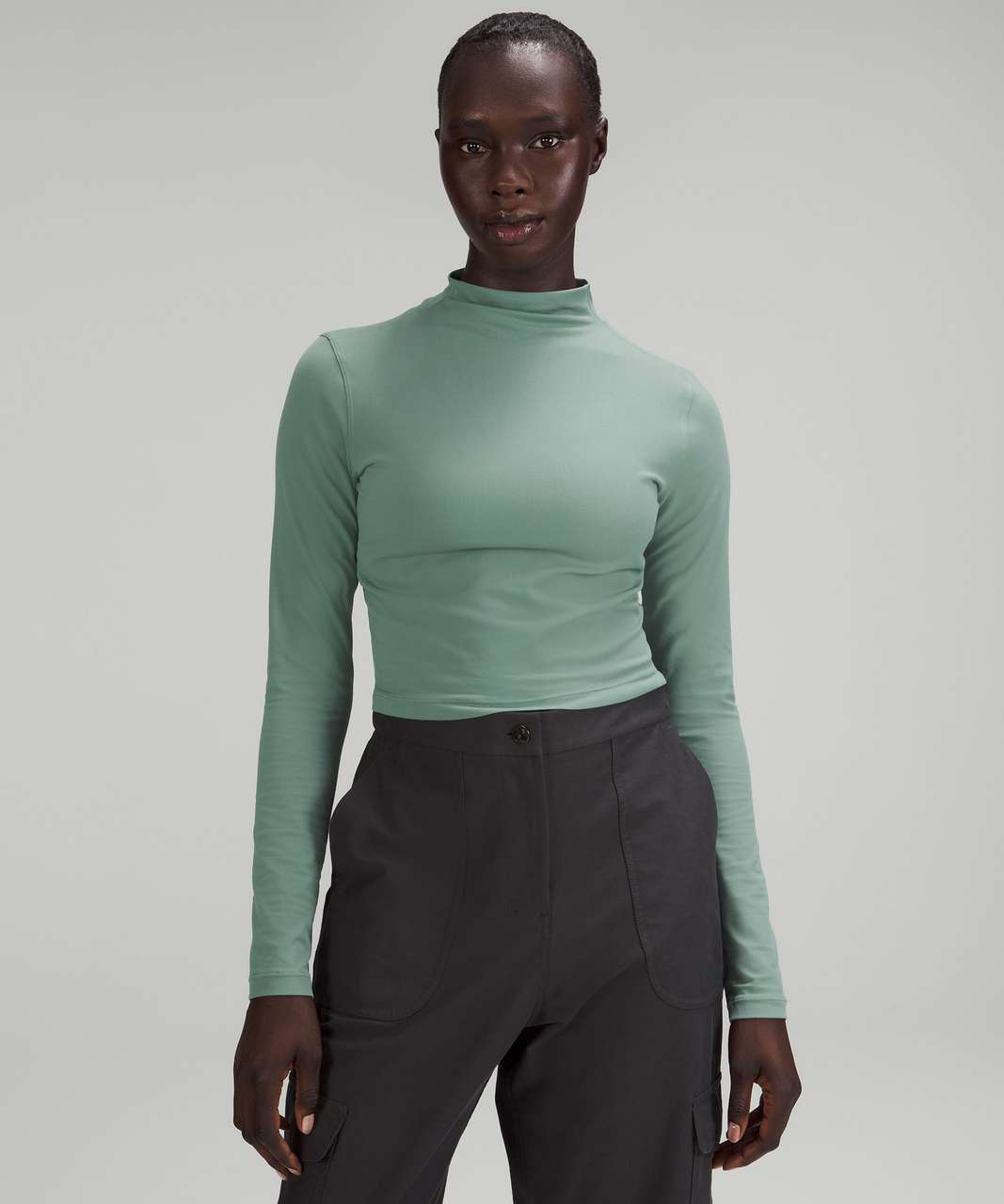 Lululemon All Aligned Mock Neck Long Sleeve Shirt - Tidewater Teal