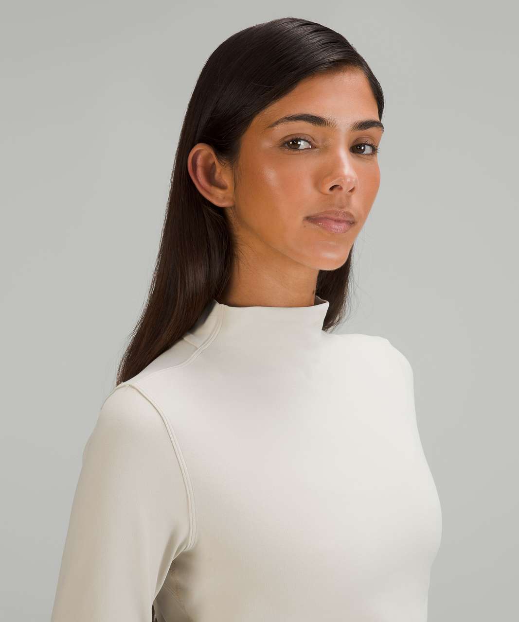 Lululemon All Aligned Mock Neck Long Sleeve Shirt - Natural Ivory