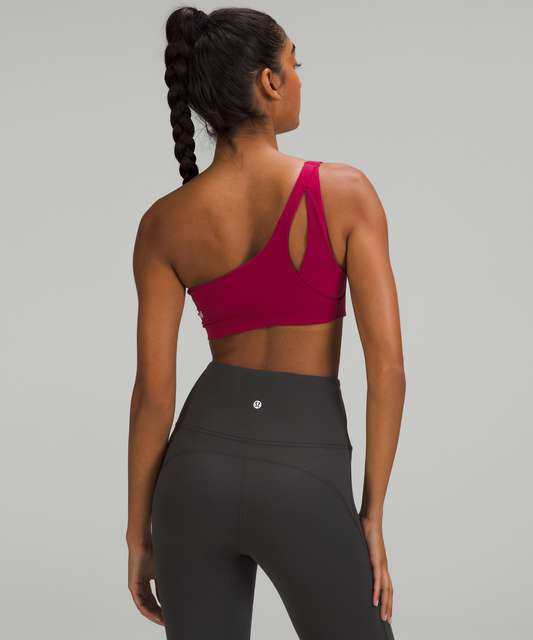 Lululemon Ribbed Nulu Asymmetrical Yoga Bra *Light Support, A/B Cup - Black  - lulu fanatics