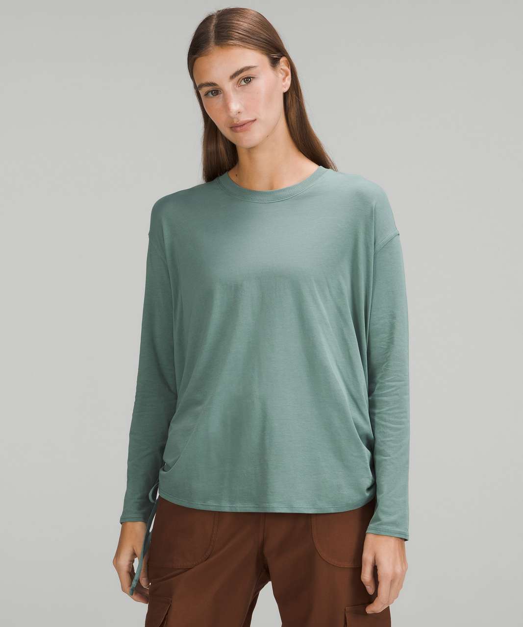 Lululemon Pima Cotton Side-Cinch Long Sleeve Shirt - Tidewater Teal