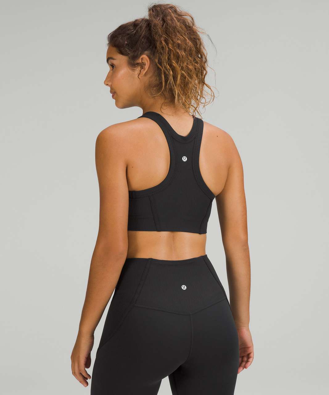 Lululemon Ribbed Nulu High-Neck Yoga Bra - Black