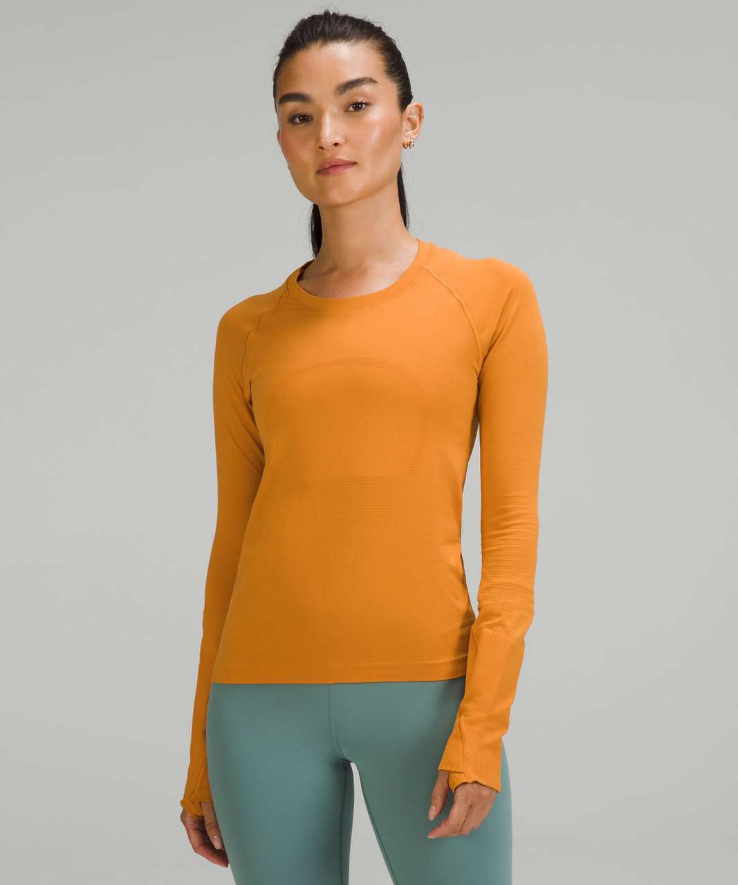 Lululemon Swiftly Tech Long Sleeve Shirt 2.0 *Race Length - Autumn Orange /  Autumn Orange - lulu fanatics