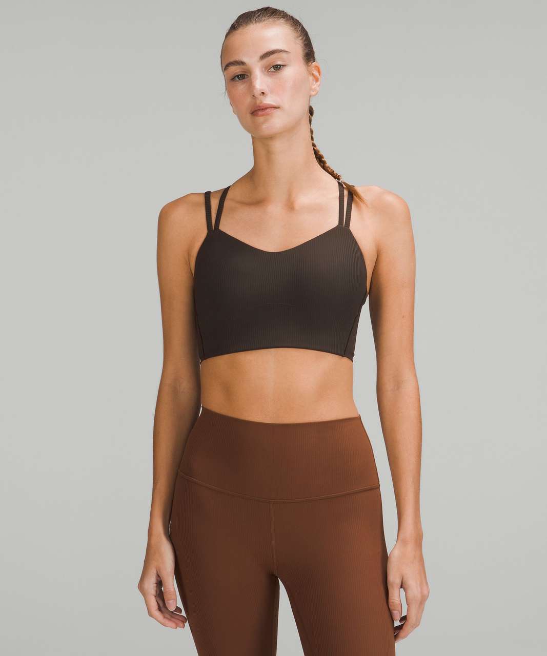 Lululemon Like a Cloud Ribbed Longline Bra *Light Support, B/C Cup - Dark  Olive - lulu fanatics