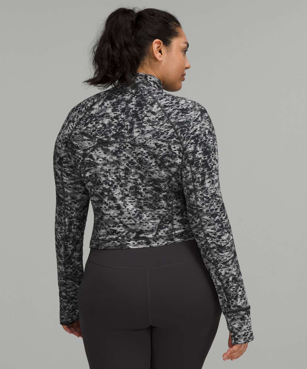 Lululemon Its Rulu Run Cropped Half Zip - Estuary Grey Multi