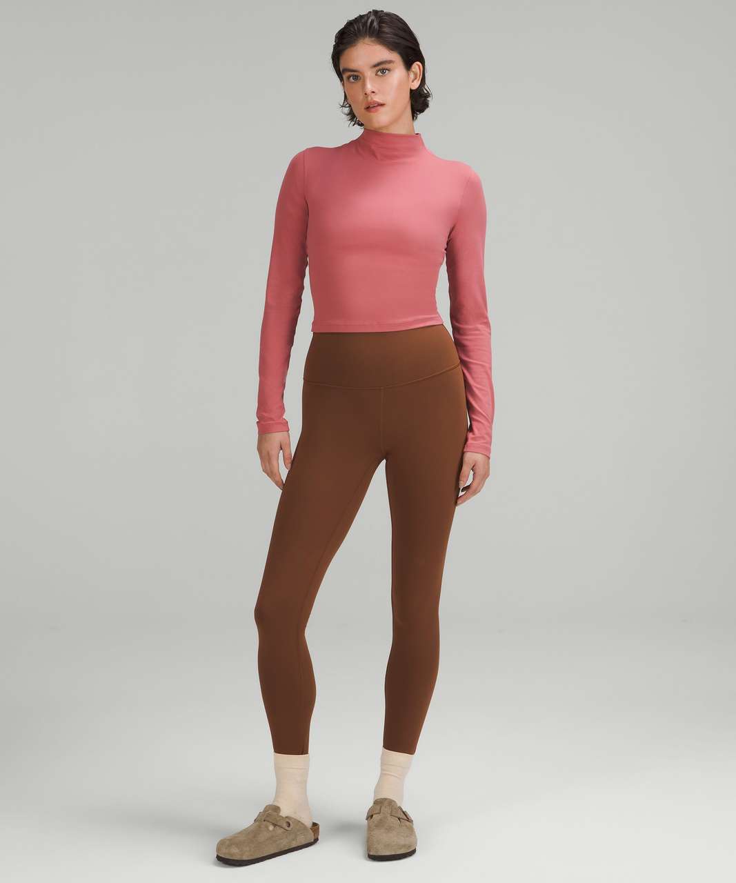 Lululemon All Aligned Mock Neck Long Sleeve Shirt - Brier Rose