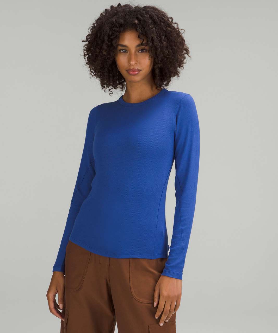 Lululemon Hit Unwind Long Sleeve Shirt Top Yoga Teal Blue Womens Size 6/8