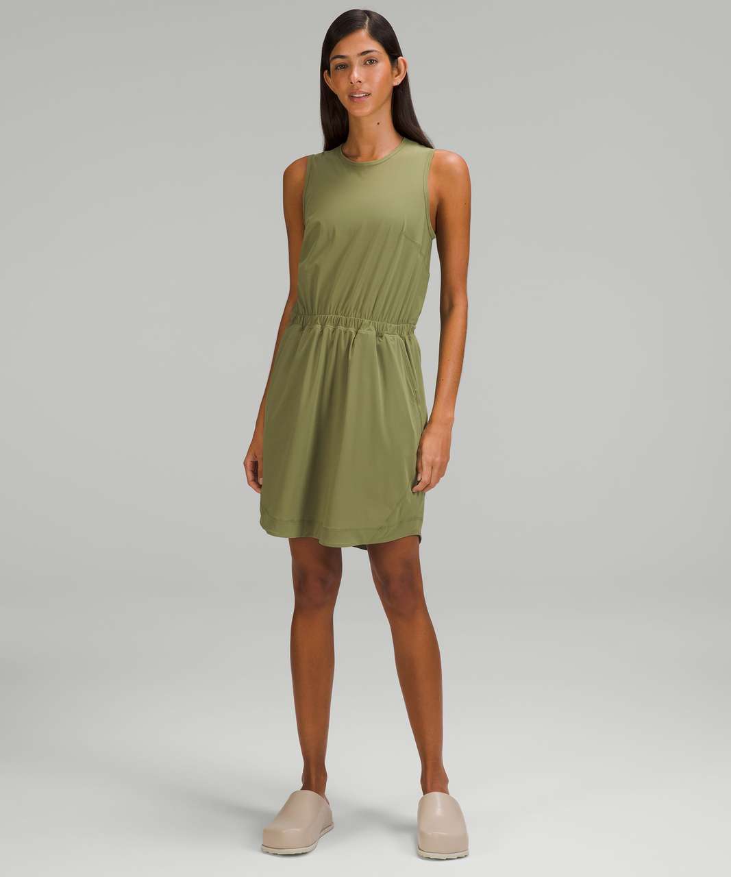 Lululemon Lightweight High-Neck Dress - Bronze Green - lulu fanatics