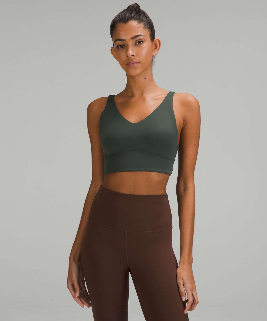 Lululemon In Alignment Longline Bra *Light Support, B/C Cup - Roasted Brown  - lulu fanatics