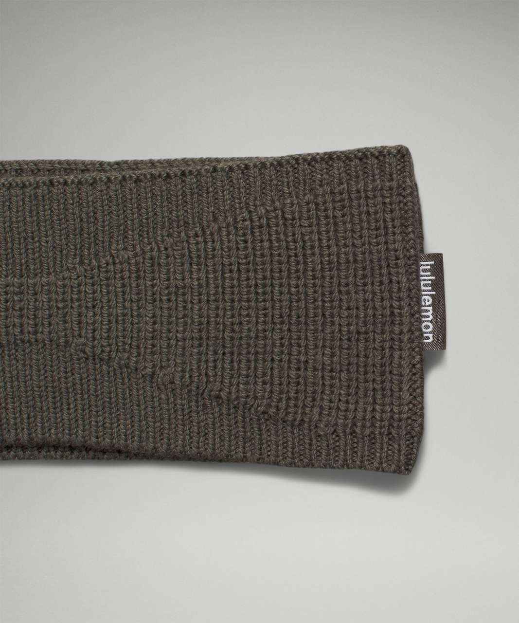 Lululemon Womens Ribbed Merino Wool-Blend Knit Ear Warmer - Heathered Carob Brown