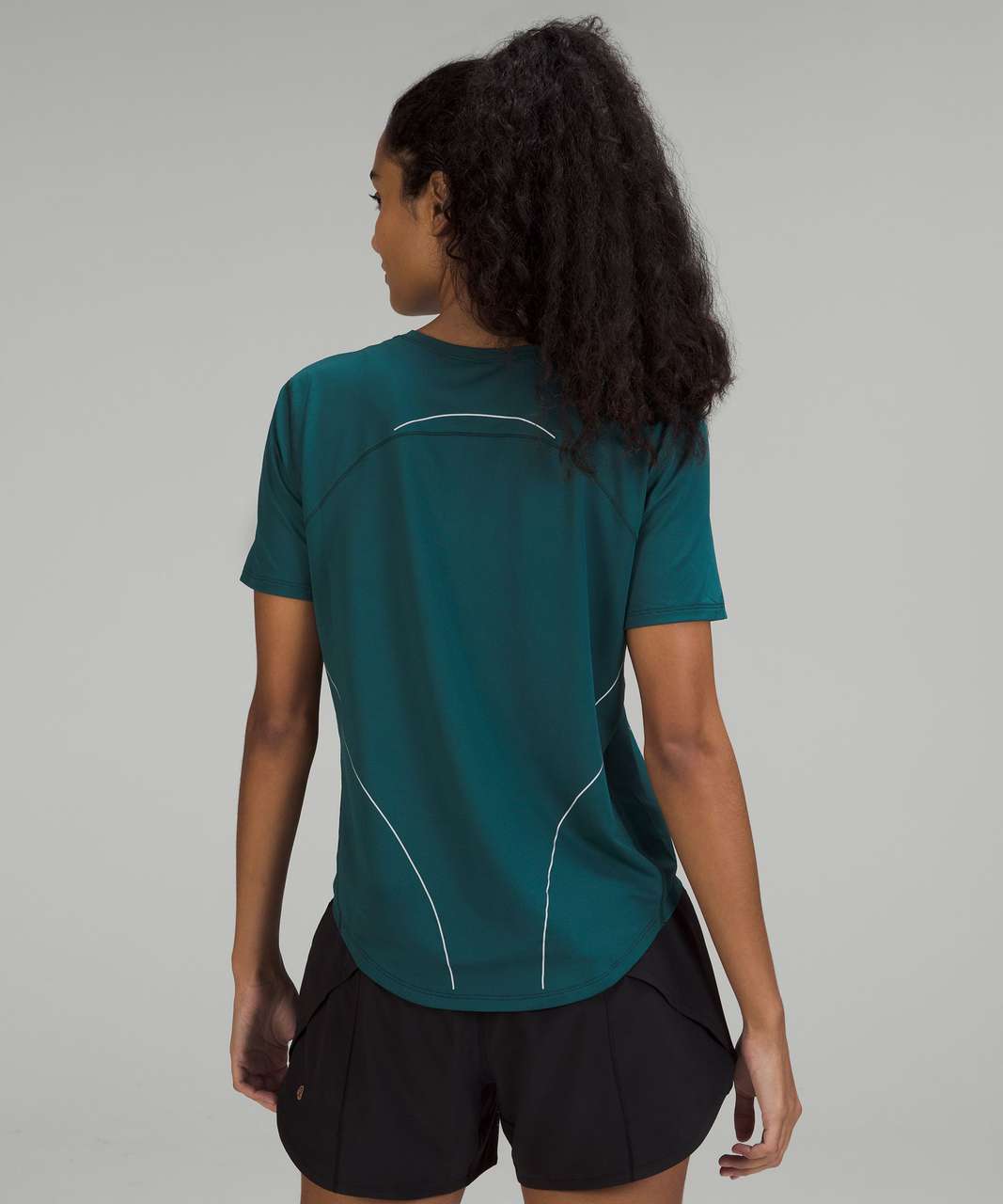 Lululemon High-Neck Running and Training Reflective T-Shirt - Green Jasper