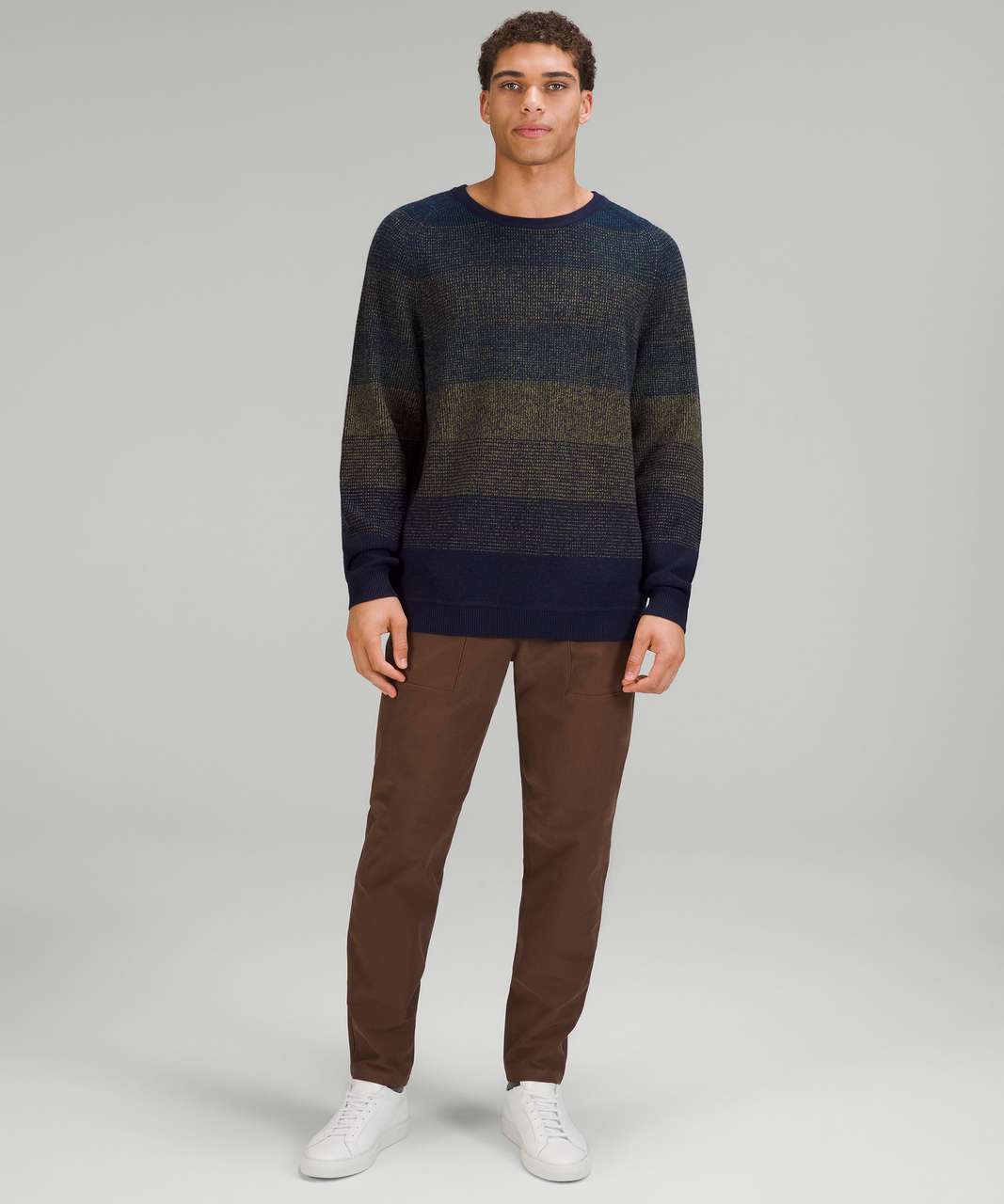 Lululemon Textured Knit Crewneck Sweater - Heathered True Navy / Heathered Golden Sand / Heathered Green Jasper
