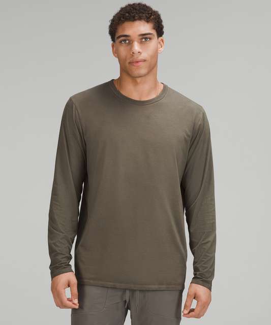 Lululemon Long Sleeve Tops Savings - New Tide Shibori Date Brown Mens The  Fundamental Long Sleeve Shirt