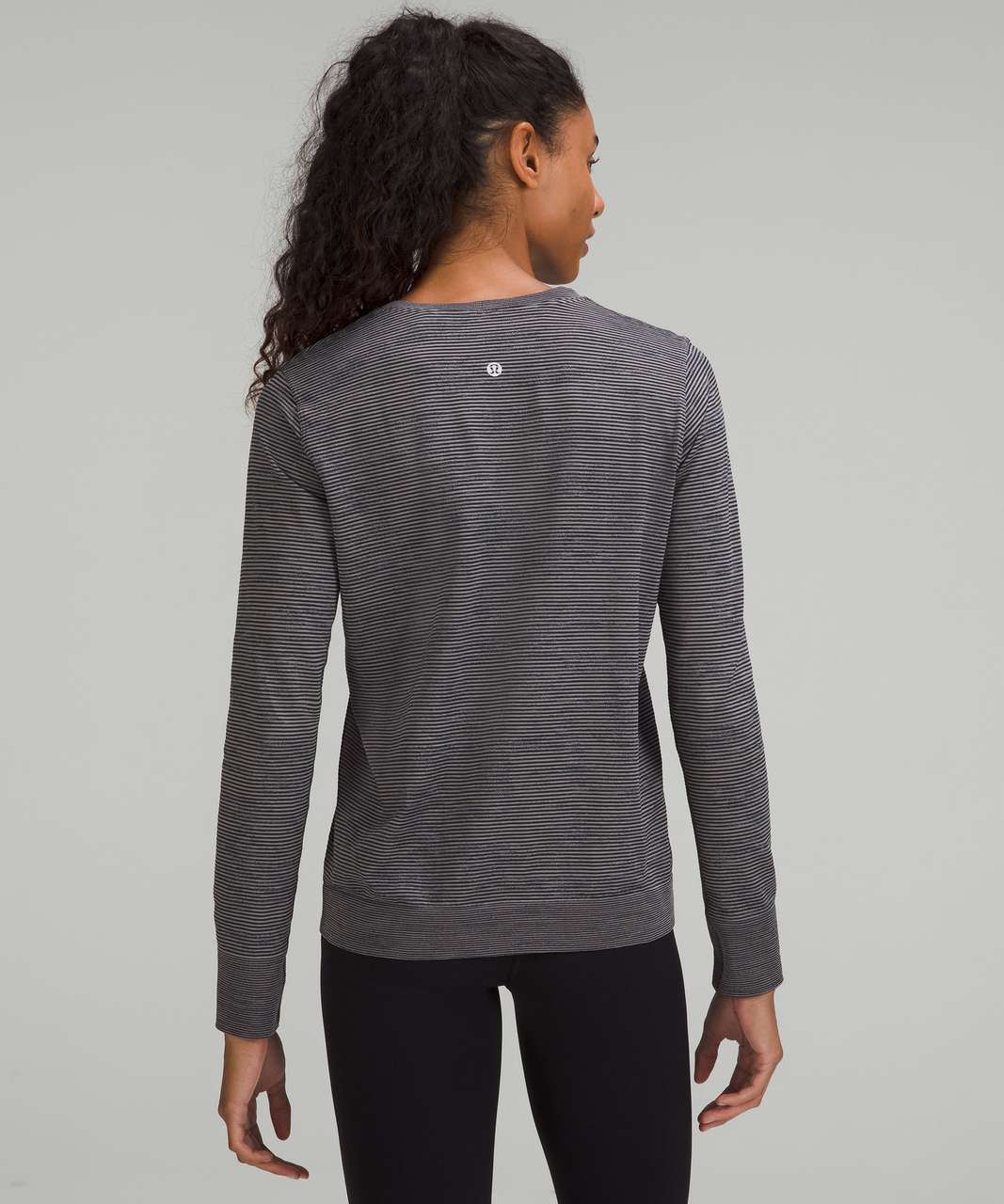 Lululemon Swiftly Relaxed-Fit Long Sleeve Shirt - Chroma Check Stripe Black  / Grey Multi / Gull Grey - lulu fanatics