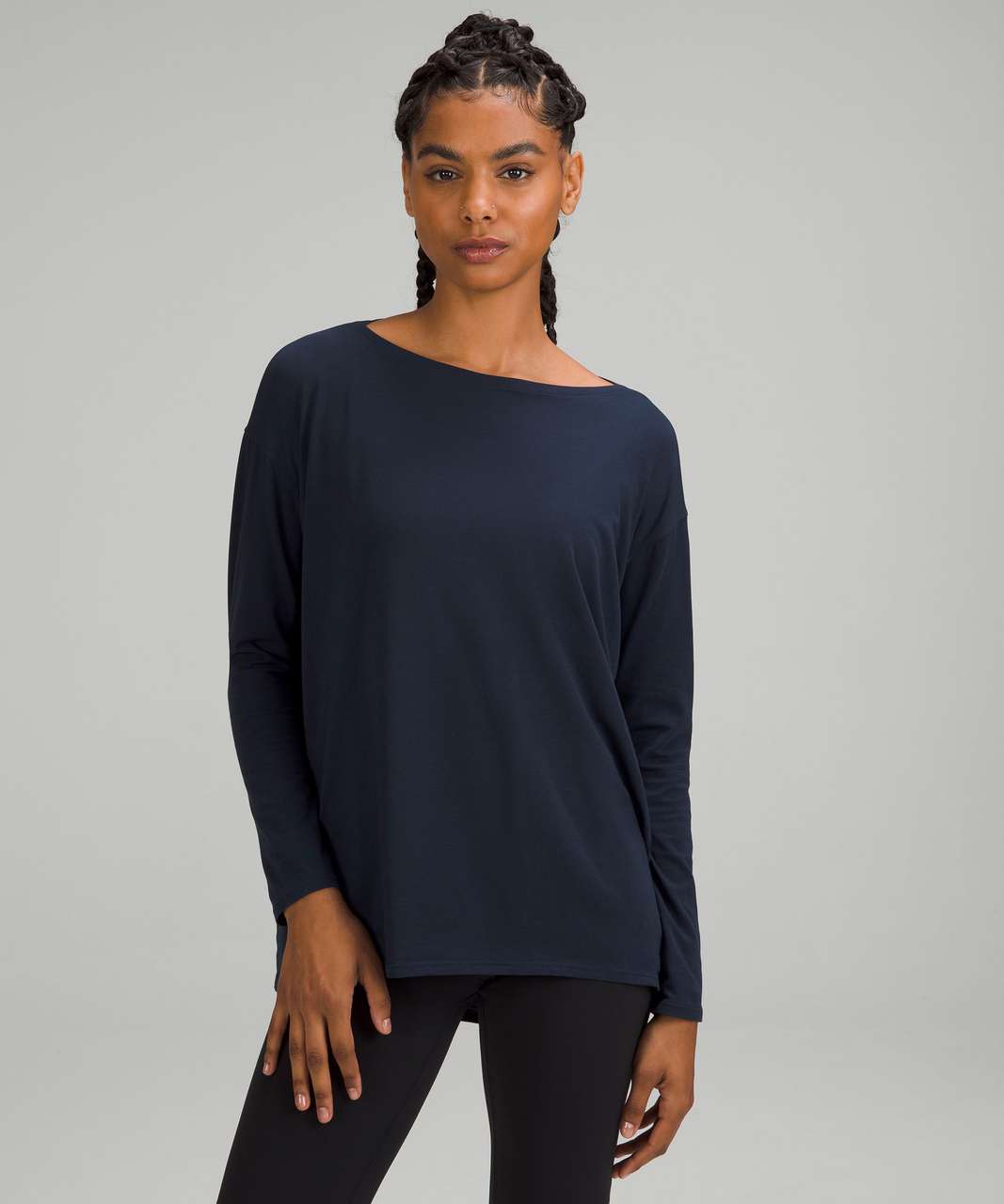 Lululemon Back in Action Long Sleeve Shirt *Nulu - Heathered Gull Grey -  lulu fanatics