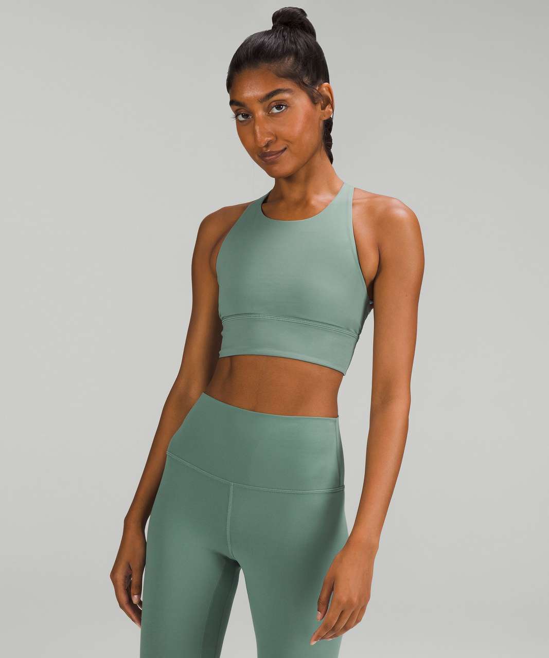 Lululemon Free to Be High-Neck Longline Bra Wild *Light Support, A/B Cup -  Tidewater Teal / Icing Blue - lulu fanatics