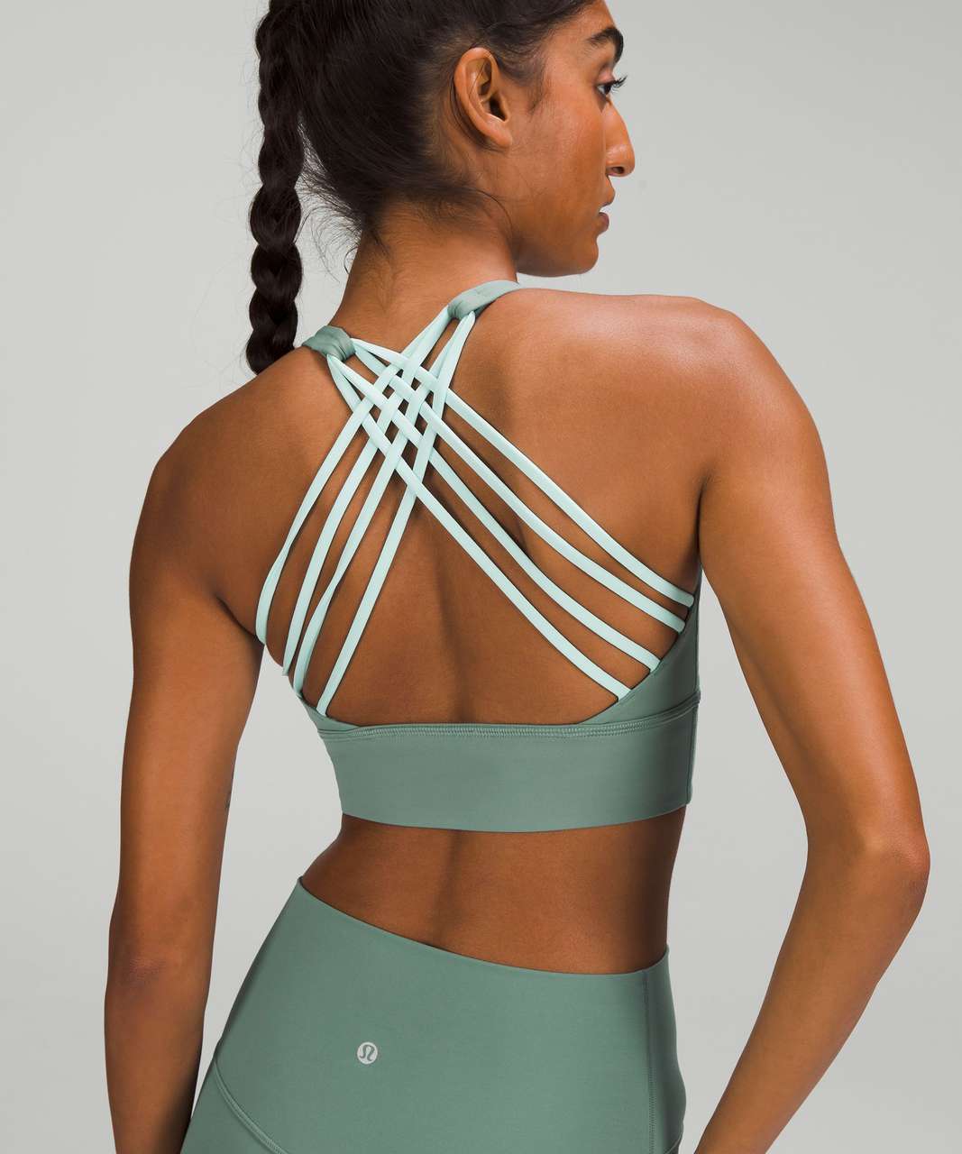 Lululemon Free to Be High-Neck Longline Bra Wild *Light Support, A/B Cup - Tidewater Teal / Icing Blue